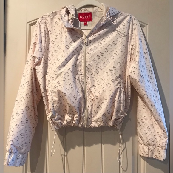 Guess Jackets & Blazers - *Like New* GUESS Alexandria Hooded Windbreaker Jacket — Cream Milk Size (M)